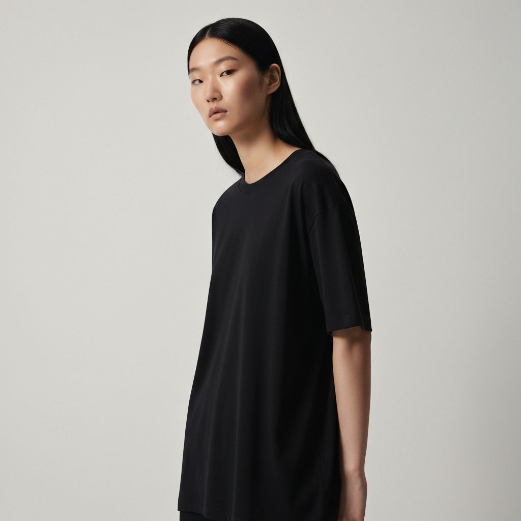 Camiseta oversized premium em estilo editorial
